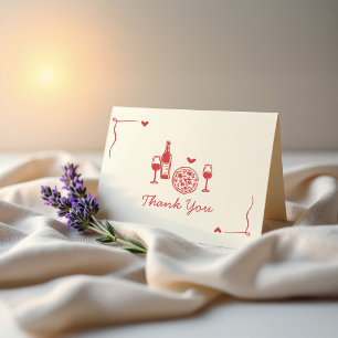 Carte De Remerciements Rustic Pizza & Wine Mariage