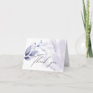 Carte De Remerciements Rustic Thank You Amethyst Watercolor Foliage