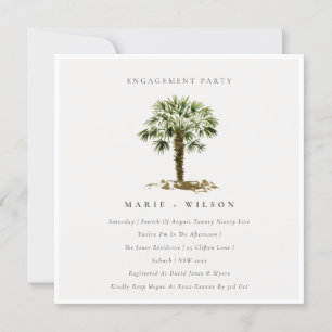 Carte De Remerciements Rustic Tropical Beach Palm Trees Fiançailles Invit