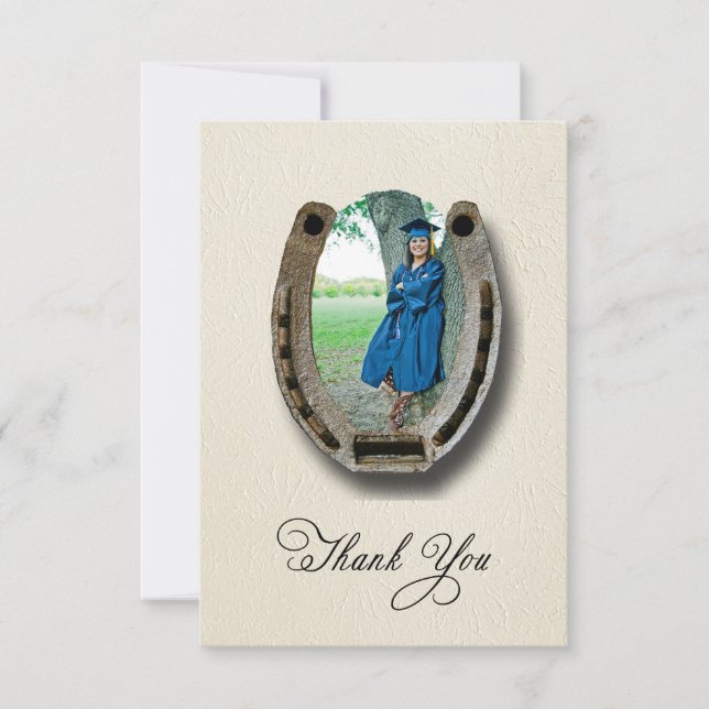 Carte De Remerciements Rustic Western Graduation Thank You card (Devant)