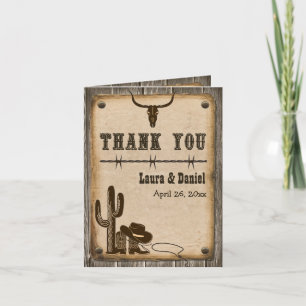 Carte De Remerciements Rustic Wooden Western Style Thank You Card