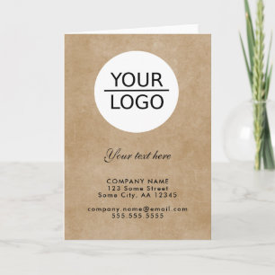 Carte De Remerciements Rustique Ajoutez votre logo avec un texte personna
