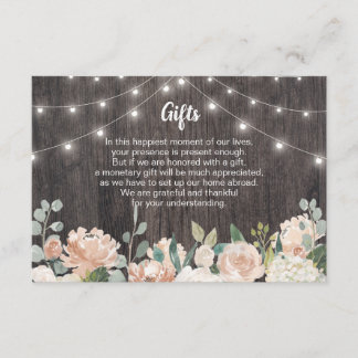 Carte De Remerciements Rustique Bohème Lights Mariage Guide-Cadeau