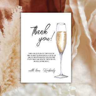 Carte De Remerciements Rustique Boho Champagne Brunch Baby shower Bubbly