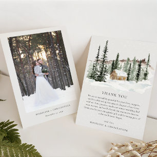 Carte De Remerciements Rustique Cabine photo Mariage