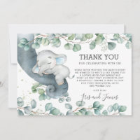 Rustique Chic Green Elephant Baby shower Garçon