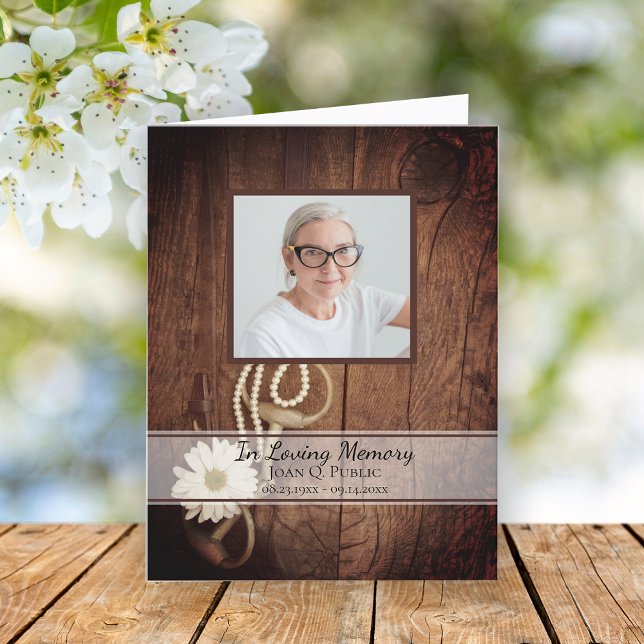 Carte De Remerciements Rustique Daisy Horse Bit Western Funérailles Sympa (Créateur téléchargé)