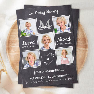 Carte De Remerciements Rustique En Mémoire Amoureuse 5 Photos Funérailles