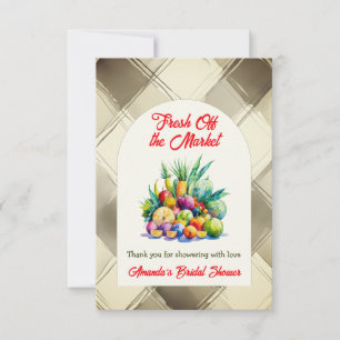 Carte De Remerciements Rustique Fruits Frais du Marché pour une Baby Show
