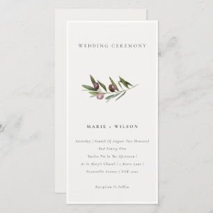 Carte De Remerciements Rustique minimal Olive Branche Foliage Mariage Inv