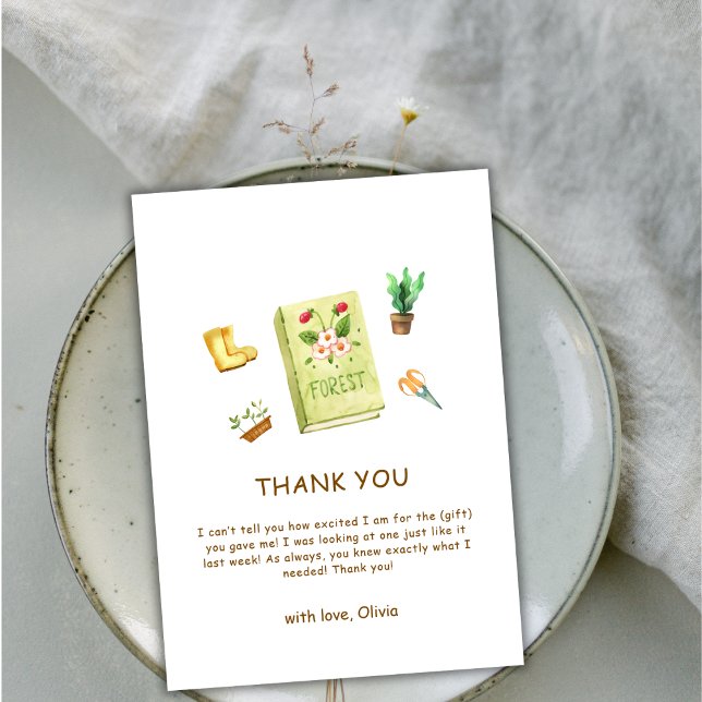 Carte De Remerciements Rustique moderne Nouveau Chapitre Baby shower de l (Rustic Modern New Chapter Garden Book Baby Shower Thank You Card)
