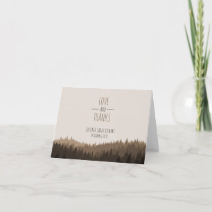 Carte de remerciements rustique pour un mariage de