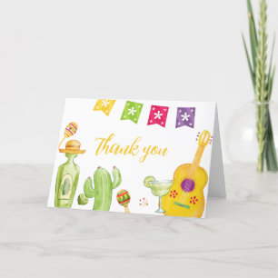 Carte De Remerciements Rustique Taco 'Bout Cactus Lime Baby shower de gui