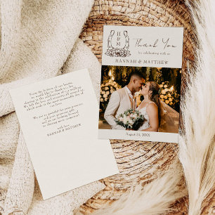 Carte De Remerciements Rustique Western Boho Horseshoe Mariage