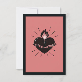 Carte De Remerciements Sacred Heart Reimagined – Minimal Symbolic Art 