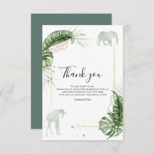 Carte De Remerciements Safari Animaux Jungle Baby shower