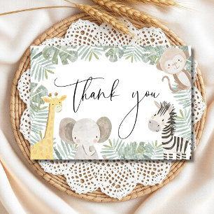 Carte De Remerciements Safari Animaux Jungle Wild Un Baby shower