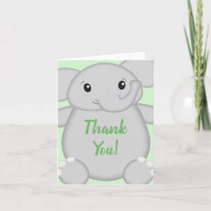 Carte De Remerciements Safari Baby shower éléphant