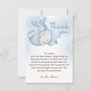 Carte De Remerciements Safari éléphant bébé garçon shower 
