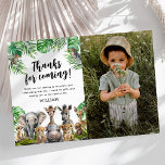 Carte De Remerciements Safari Enfants Photo Anniversaire<br><div class="desc">S’assurer de montrer de l’appréciation à ses amis et à sa famille tout en capturant des souvenirs précieux de l’anniversaire d’un enfant peut être un défi, mais avec les bons outils, les cartes de remerciement deviennent une tâche amusante et attrayante. Ces cartes de remerciement anniversaires de enfants avec des animaux...</div>
