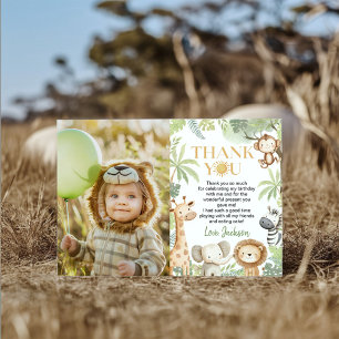 Carte De Remerciements Safari Jungle Animaux Anniversaire Photo