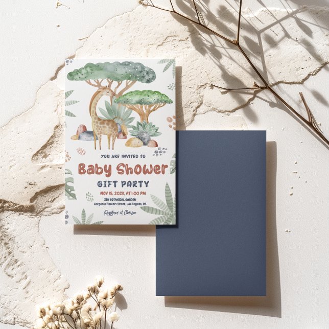 Carte De Remerciements Safary Animaux Baby shower (Créateur téléchargé)