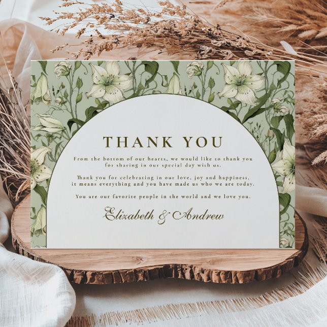 Carte De Remerciements Sage Botanical Arch Elegant Wedding (Créateur téléchargé)