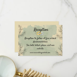 Carte De Remerciements Sage Green Botanical Wedding Details Enclosure Car