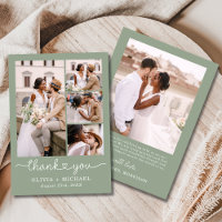 Sage Green Cinq Photo Collage Mariage Script