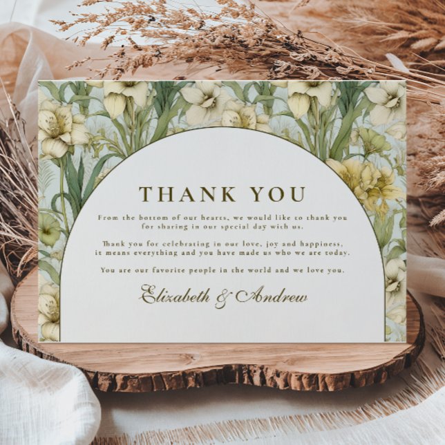 Carte De Remerciements Sage Green Floral Arch Wedding (Créateur téléchargé)