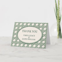 Sage Green Garden Canne de Rattan Mariage Remercie