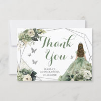 Sage Green Géométrique Florale Princesse Quinceañe