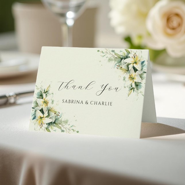 Carte De Remerciements Sage Green Lily Valley Sophisticated Floral (Créateur téléchargé)