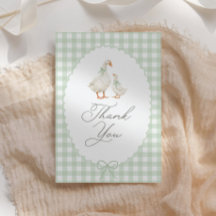 Sage Vert Gingham Silly Goose Baby Shower