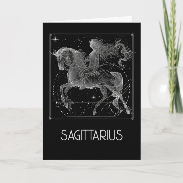 Carte De Remerciements Sagittarius Zodiac Constellation Blank Folk Card (Devant)