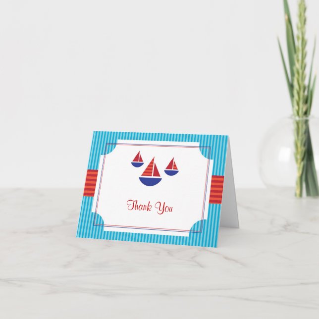 Carte De Remerciements Sail Boat Card Thank You Card or Note Card (Devant)