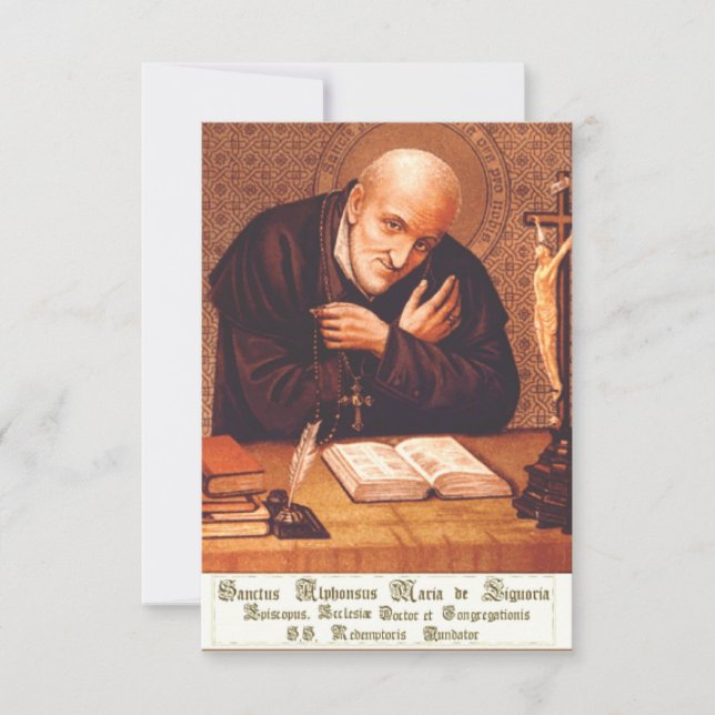Carte De Remerciements Saint Alphonse de Liguori (Devant)