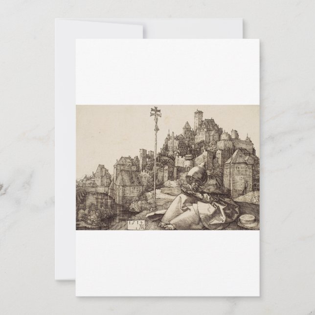Carte De Remerciements Saint Anthony Lecture par Albrecht Durer (Devant)