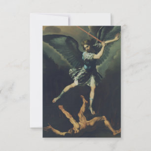 Carte De Remerciements Saint Archange Michael bat le diable