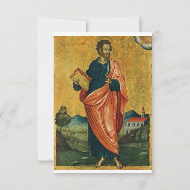 Carte De Remerciements Saint Barthélemy l'apôtre Beaux-Arts (Devant)