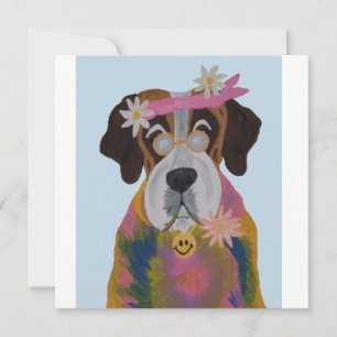 Carte De Remerciements Saint-Bernard Hippie