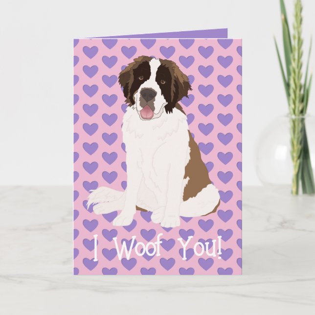 Carte De Remerciements Saint Bernard Valentin  (Devant)