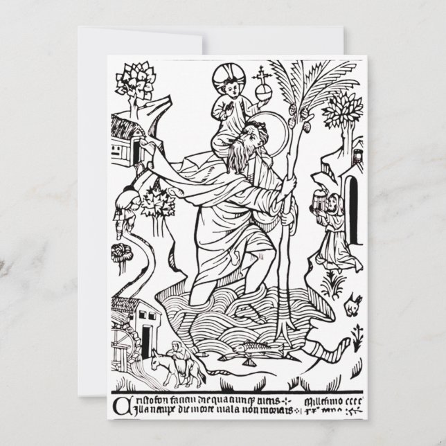 Carte De Remerciements Saint Christophe catholique romain (Devant)