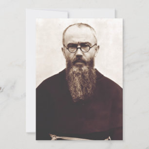 Carte De Remerciements Saint Maximilien Kolbe prêtre catholique polonais