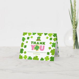 Carte De Remerciements Saint Patrick's Day Boy Birthday Photo Shamrock