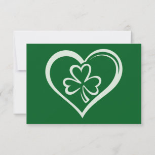 Carte De Remerciements Saint Patrick's Day Drôle Shamrock Coeur irlandais