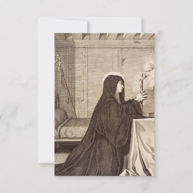 Carte De Remerciements Saint Scholastica Patroness of school (Devant)