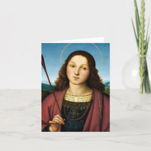 Carte De Remerciements Saint-Sébastien, San Sebastiano par Raphael