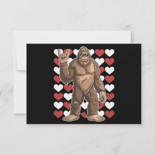 Carte De Remerciements Saint-Valentin Bigfoot Cœurs Drôles d'amour Sasqua