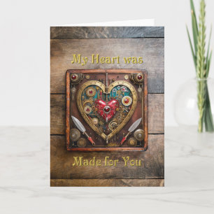 Carte De Remerciements Saint-Valentin Guerrier Steampunk Rubis Et Poignar